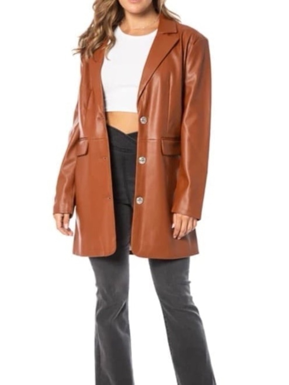 Flash Sale🎉Juicy Couture Brown Vegan Leather Blazer NWT